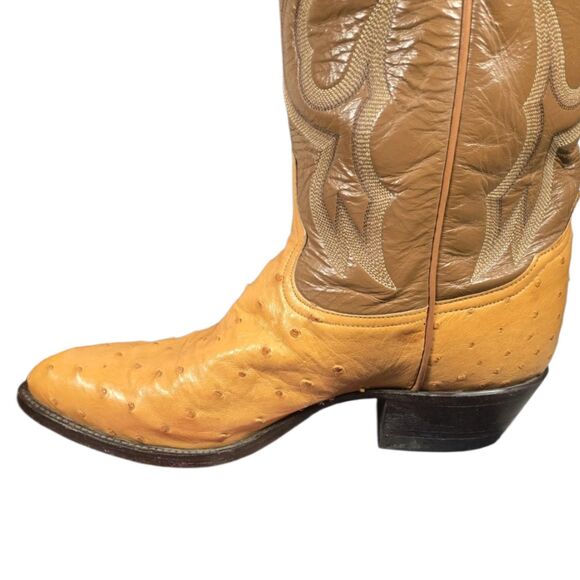 Tony Lama Full Quill Ostrich Western Cowboy Boots Mens 9.5 D USA main image 9